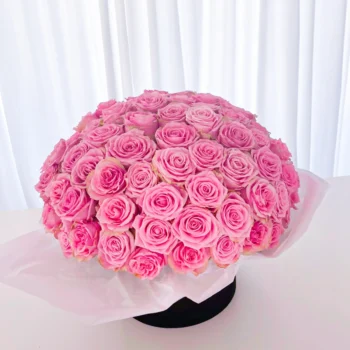 boite fleurs rose rabat