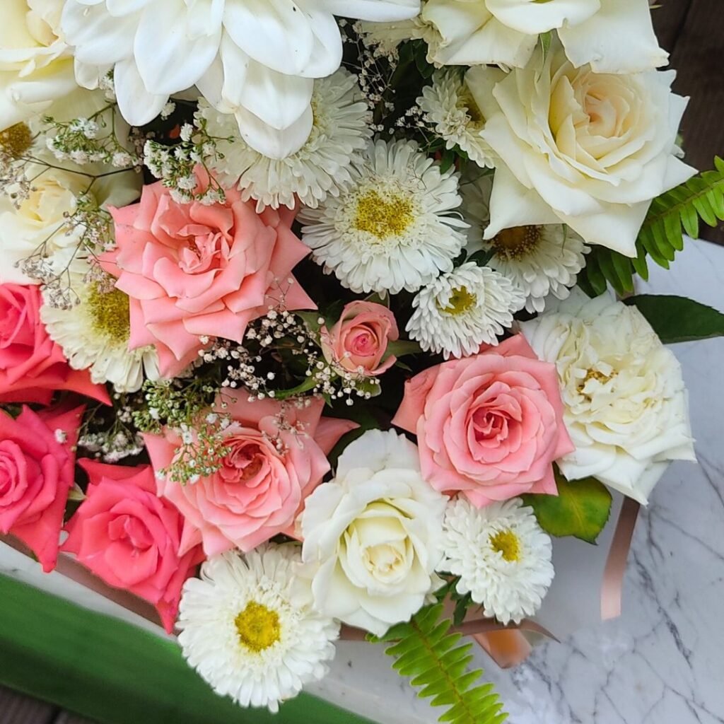 Bouquet de fleurs rabat