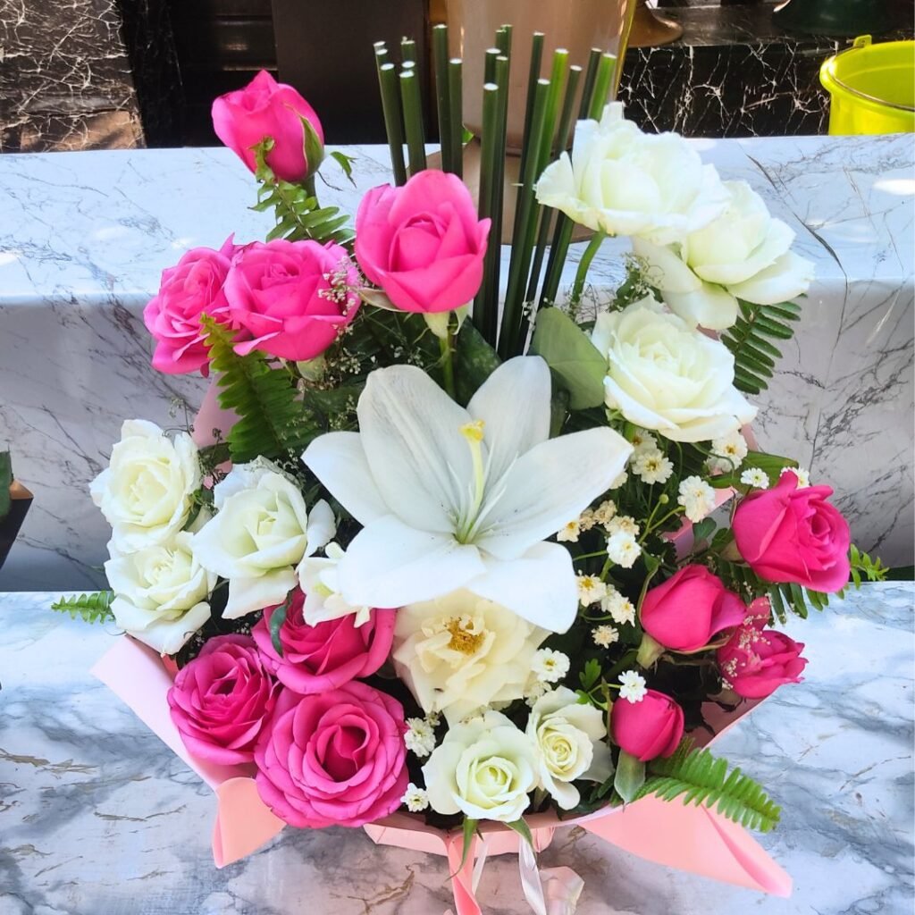 Bouquet de fleurs à rabat