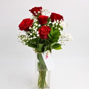 Fleurs Rouges avec Vase Rabat Maroc