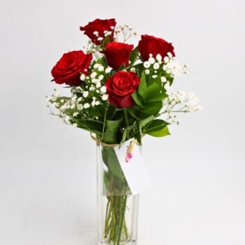 Fleurs Rouges avec Vase Rabat Maroc